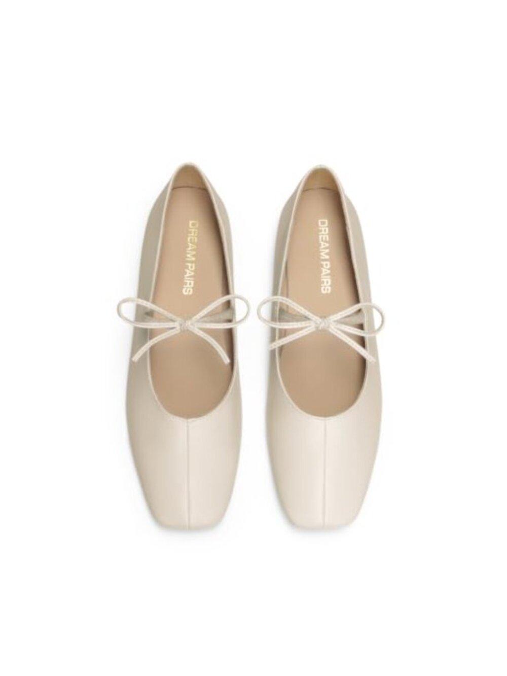 Women's Mary Jane Ballet Flats Faux Leather Square Toe Bow Detail